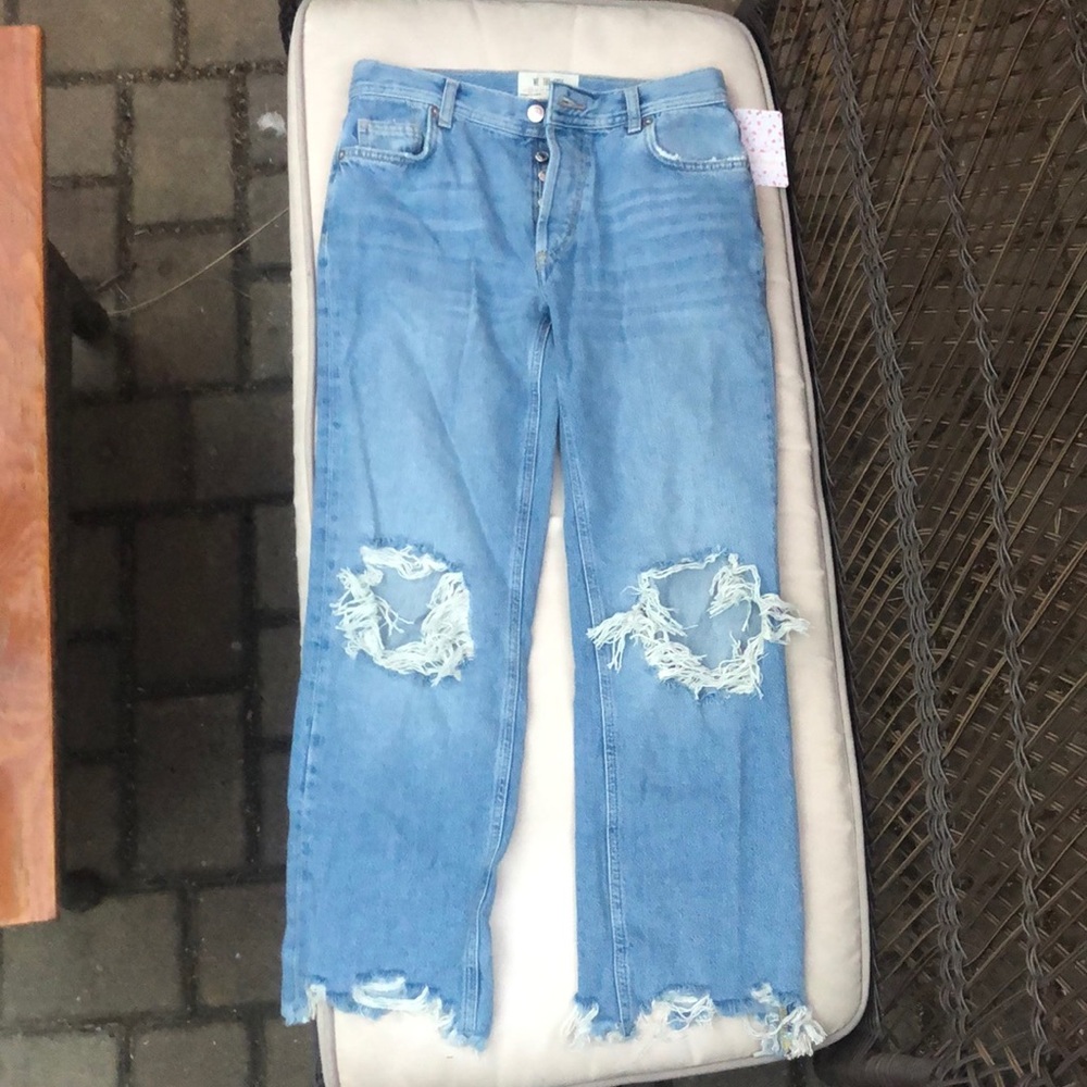 FREE PEOPLE light wash mom jeans